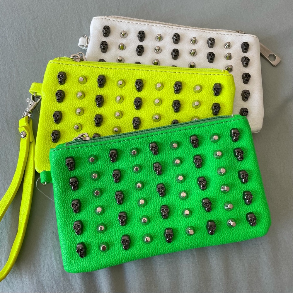 2/$15 Neon Skull Studded Wristlet